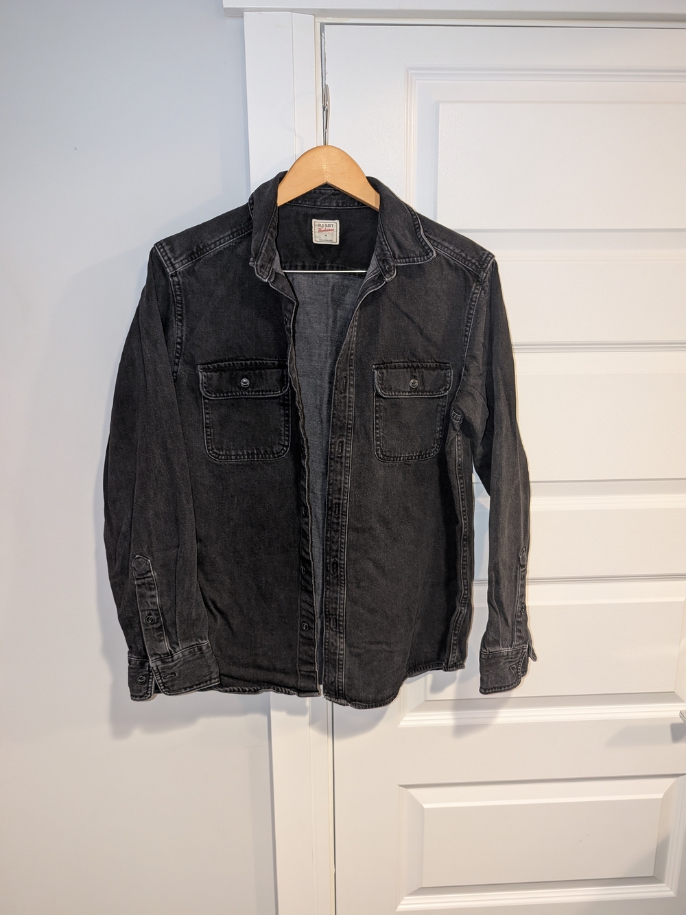 Old Navy Workwear Men's Washed Black Denim Button Up Shirt